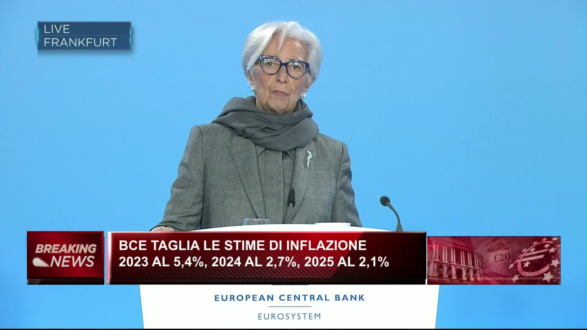 Bce, Tassi Invariati. Lagarde: “Inflazione Scenderà Gradualmente Nel ...